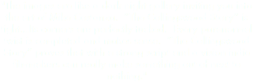 "The images are like a dark night gallery inviting you into the art of Mike Costanza. “The Collingswood Story” is tight...Its corners are perfectly tucked. Every paranormal twist is completed and makes sense. “The Collingswood Story” proves that with a strong script and a vision indie filmmakers can really make something out of next to nothing."